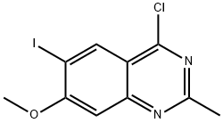 Quinazoline, 4-chloro-6-iodo-7-methoxy-2-methyl- 化学構造式