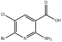 3-Pyridinecarboxylic acid, 2-amino-6-bromo-5-chloro- Struktur