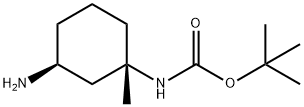 tert-butyl N-[(1S,3S)-rel-3-amino-1-methylcyclohexyl]carbamate 结构式