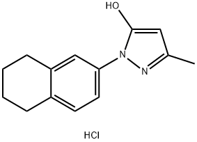 1H-Pyrazol-5-ol, 3-methyl-1-(5,6,7,8-tetrahydro-2-naphthalenyl)-, hydrochloride (1:1) 化学構造式