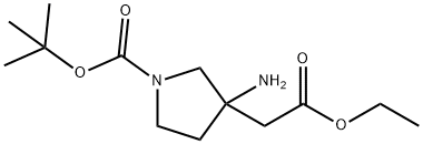 tert-butyl 3-amino-3-(2-ethoxy-2-oxoethyl)pyrrolidine-1-carboxylate Structure