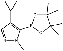 1H-Pyrazole, 4-cyclopropyl-1-methyl-5-(4,4,5,5-tetramethyl-1,3,2-dioxaborolan-2-yl)- 化学構造式