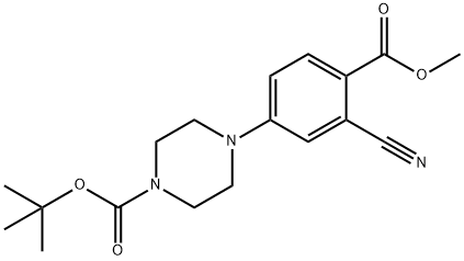 tert-butyl 4-(3-cyano-4-(methoxycarbonyl)phenyl)piperazine-1-carboxylate Structure