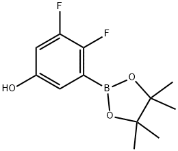 Phenol, 3,4-difluoro-5-(4,4,5,5-tetramethyl-1,3,2-dioxaborolan-2-yl)- Struktur