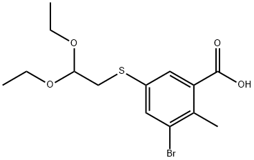 3-溴-5-((2,2-二乙氧基乙基)硫代)-2-甲基苯甲酸,2246311-98-6,结构式