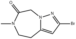 4H-Pyrazolo[1,5-d][1,4]diazepin-7(8H)-one, 2-bromo-5,6-dihydro-6-methyl- Struktur