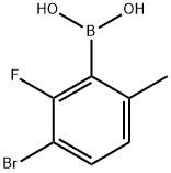 3-Bromo-2-fluoro-6-methylphenylboronic acid 化学構造式