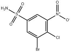 3-溴-4-氯-5-硝基苯磺酰胺 结构式