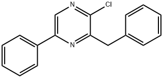 Pyrazine, 2-chloro-5-phenyl-3-(phenylmethyl)- 化学構造式