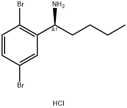 (1S)-1-(2,5-DIBROMOPHENYL)PENTYLAMINE HYDROCHLORIDE 结构式