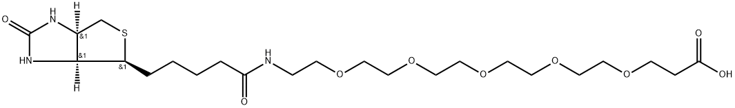 Biotin-PEG5-CH2CH2COOH 化学構造式