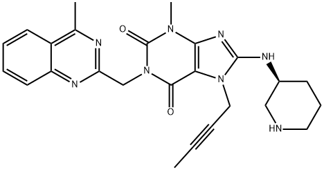 7-(2-Butyn-1-yl)-3,7-dihydro-3-methyl-1-[(4-methyl-2-quinazolinyl)methyl]-8-[(3S)-3-piperidinylamino]-1H-purine-2,6-dione Structure