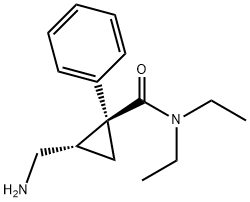 Cyclopropanecarboxamide, 2-(aminomethyl)-N,N-diethyl-1-phenyl-, (1S,2S)- Struktur