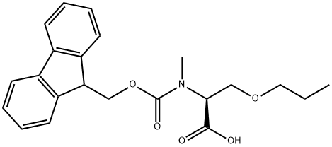 N-（(9H-fluoren-9-ylmethoxy)carbonyl）-N-methyl-O-propyl-L-S,2255321-10-7,结构式