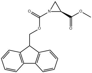 1,2-Aziridinedicarboxylic acid, 1-(9H-fluoren-9-ylmethyl) 2-methyl ester, (2S)- 化学構造式