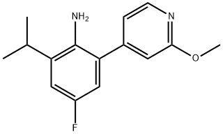 Benzenamine, 4-fluoro-2-(2-methoxy-4-pyridinyl)-6-(1-methylethyl)- Structure