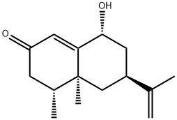 2(3H)-Naphthalenone, 4,4a,5,6,7,8-hexahydro-8-hydroxy-4,4a-dimethyl-6-(1-methylethenyl)-, (4R,4aS,6S,8R)- Struktur
