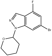 1H-Indazole, 6-bromo-4-fluoro-1-(tetrahydro-2H-pyran-2-yl)- Struktur