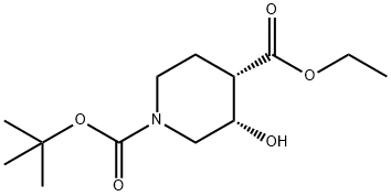 O1-tert-butyl O4-ethyl (3S,4S)-3-hydroxypiperidine-1,4-dicarboxylate Structure