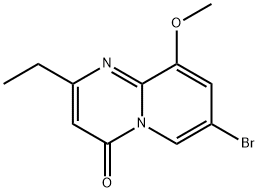 7-Bromo-2-ethyl-9-methoxy-4H-pyrido[1,2-a]pyrimidin-4-one 化学構造式