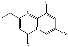 7-Bromo-9-chloro-2-ethyl-4H-pyrido[1,2-a]pyrimidin-4-one 化学構造式