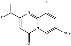 7-Amino-2-(difluoromethyl)-9-fluoro-4H-pyrido[1,2-a]pyrimidin-4-one Struktur