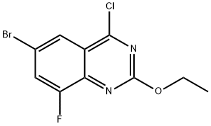 6-Bromo-4-chloro-2-ethoxy-8-fluoroquinazoline 化学構造式