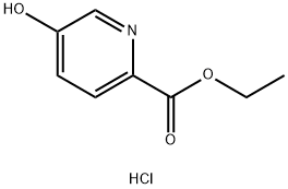 2-Pyridinecarboxylic acid, 5-hydroxy-, ethyl ester, hydrochloride (1:1) 化学構造式