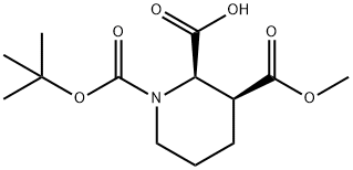 1,2,3-Piperidinetricarboxylic acid, 1-(1,1-dimethylethyl) 3-methyl ester, (2R,3S)- Structure