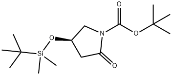 (R)-叔丁基4-((叔丁基二甲基硅基)氧基)-2-氧吡咯烷-1-羧酸酯, 228267-20-7, 结构式