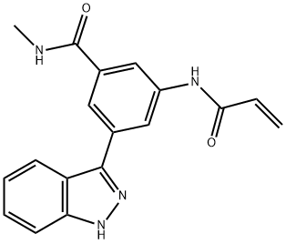 Benzamide, 3-(1H-indazol-3-yl)-N-methyl-5-[(1-oxo-2-propen-1-yl)amino]- Structure