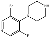 Piperazine, 1-(3-bromo-5-fluoro-4-pyridinyl)- 结构式