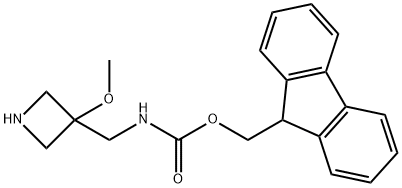Carbamic acid, N-[(3-methoxy-3-azetidinyl)methyl]-, 9H-fluoren-9-ylmethyl ester Struktur