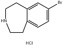 1H-3-Benzazepine, 7-bromo-2,3,4,5-tetrahydro-, hydrochloride (1:1) 化学構造式