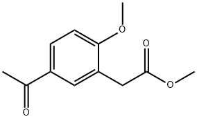 Methyl 2-(5-acetyl-2-methoxyphenyl)acetate Struktur
