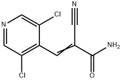 (2E)-2-Cyano-3-(3,5-dichloropyridin-4-yl)prop-2-enamide Struktur