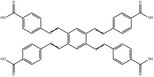 Benzoic acid, 4,4',4'',4'''-(1,2,4,5-benzenetetrayltetra-2,1-ethenediyl)tetrakis- Structure