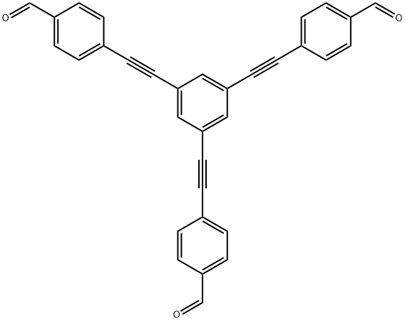 4,4',4''-(benzene-1,3,5-triyltris(ethyne-2,1-diyl))tribenzaldehyde 化学構造式