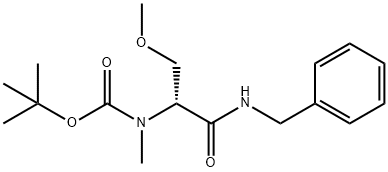 Carbamic acid, N-[(1R)-1-(methoxymethyl)-2-oxo-2-[(phenylmethyl)amino]ethyl]-N-methyl-, 1,1-dimethylethyl ester Structure