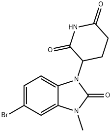 3-(5-溴-3-甲基-2-氧代-2,3-二氢-1H-苯并[D]咪唑-1-基)哌啶-2,6-二酮 结构式