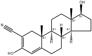 Androsta-2,4-diene-2-carbonitrile, 3,17-dihydroxy-, (17β)- Structure