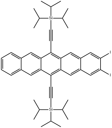 ((2,3-二碘并五苯-6,13-二基)双(乙炔-2,1-二基))双(三异丙基硅烷), 2305942-23-6, 结构式