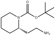 1-Piperidinecarboxylic acid, 2-(2-aminoethyl)-, 1,1-dimethylethyl ester, (2S)- Struktur