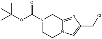 tert-butyl 2-(chloromethyl)-6,8-dihydro-5H-imidazo[1,2-a]pyrazine-7-carboxylate 化学構造式