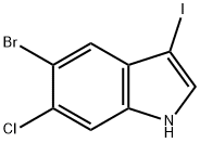 1H-Indole, 5-bromo-6-chloro-3-iodo- 化学構造式