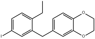 1,4-Benzodioxin, 6-[(2-ethyl-5-iodophenyl)methyl]-2,3-dihydro- Struktur