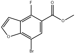methyl 7-bromo-4-fluoro-benzofuran-5-carboxylate 化学構造式