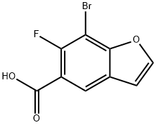 7-bromo-6-fluoro-benzofuran-5-carboxylic acid, 2306277-31-4, 结构式