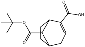 8-Azabicyclo[3.2.1]oct-2-ene-2,8-dicarboxylic acid, 8-(1,1-dimethylethyl) ester Struktur