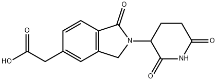 2-(2,6-二氧代-3-哌啶基)-2,3-二氢-1-氧代-1H-异吲哚-5-乙酸, 2309444-15-1, 结构式